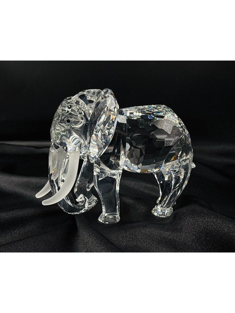 Vintage Early 1990s Swarovski Crystal Elephant Figurine With Original Box